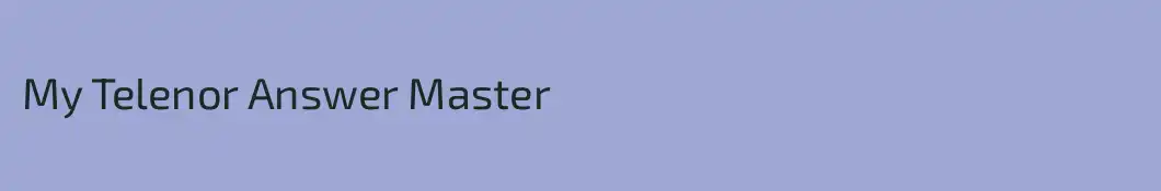 My Telenor Answer Master